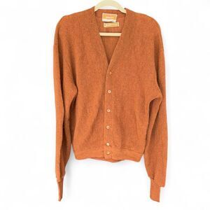 VTG 60s/70s Jantzen 3 Under Dave Marr Grandpa Cardigan burnt orange Sz XL